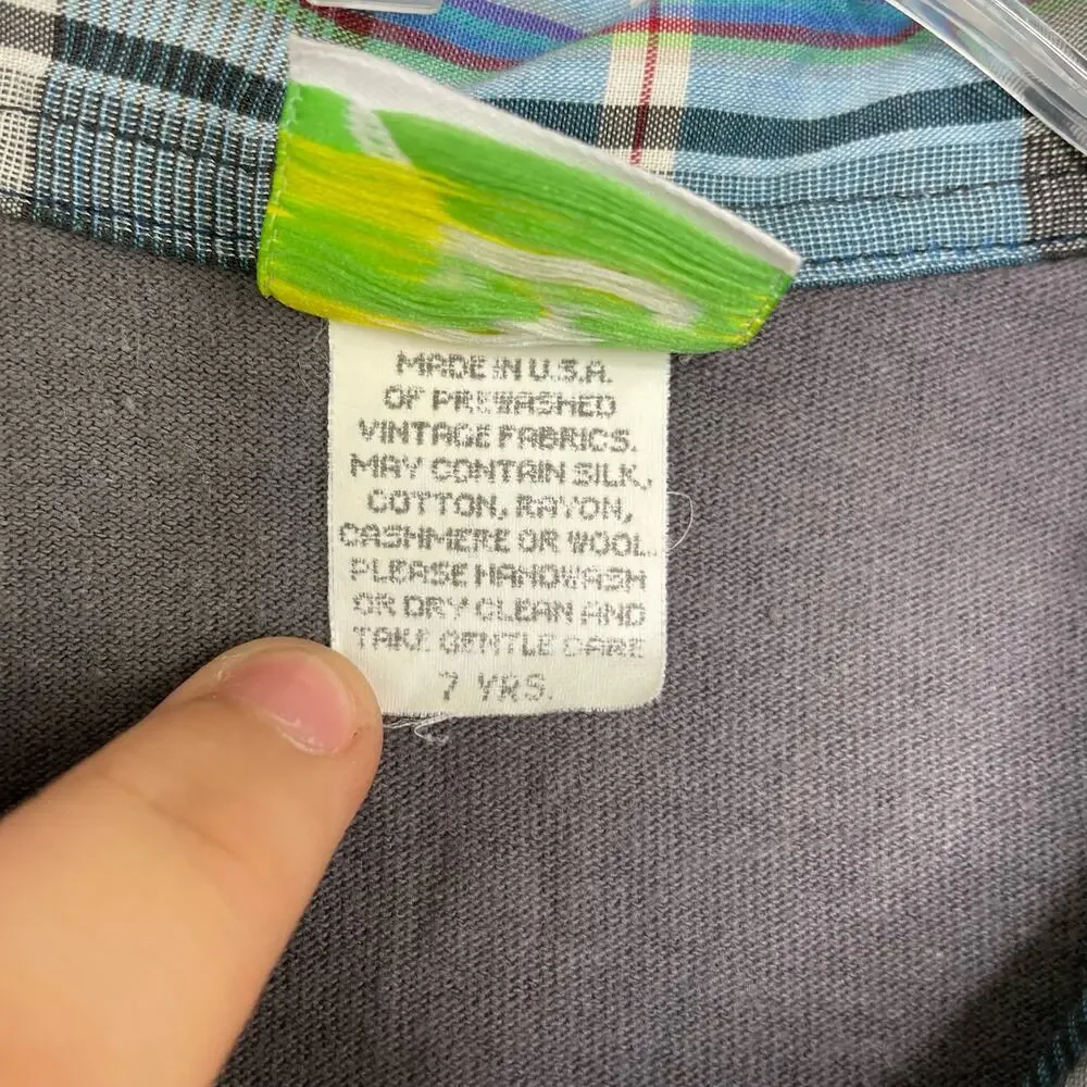 Recycled Lola & James Bon Jovi boy's layered shirt/plaid boys size 7 yrs.